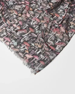 Lightweight Scarves-Fable England Magical Mushroom Black Lightweight Scarf