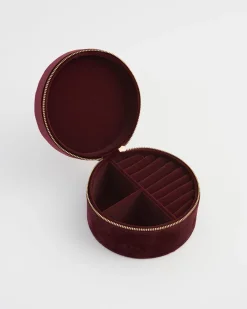 Jewelry Boxes-Fable England Magical Mushroom Burgundy Velvet Jewelry Box