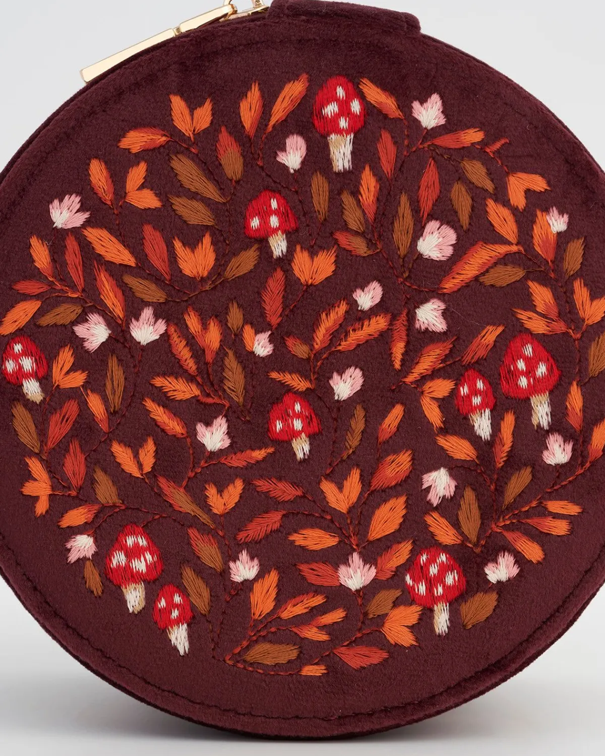 Jewelry Boxes-Fable England Magical Mushroom Burgundy Velvet Jewelry Box