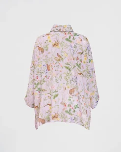 Kimonos-Fable England Meadow Creature Lilac Short Kimono