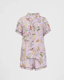 Pajamas-Fable England Meadow Creature Lilac Short Pajamas