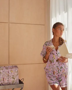 Pajamas-Fable England Meadow Creature Lilac Short Pajamas