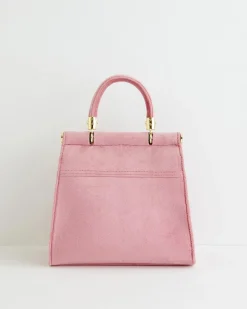 Clutch & Evening Bags|Tote Bags-Fable England Morning Song Bird Embroidered Mini Pink Tote