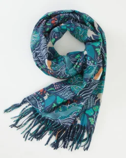 Winter Scarves-Fable England Navy The Enchanted Tree Scarf