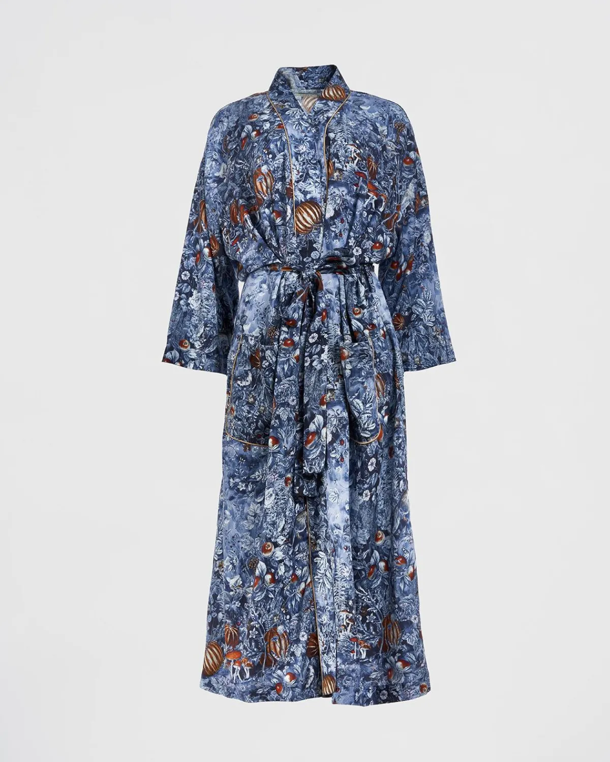 Kimonos-Fable England Nocturnal Garden Kimono Midnight Blue