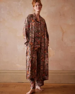 Kimonos-Fable England Nocturnal Garden Kimono Pink Lady