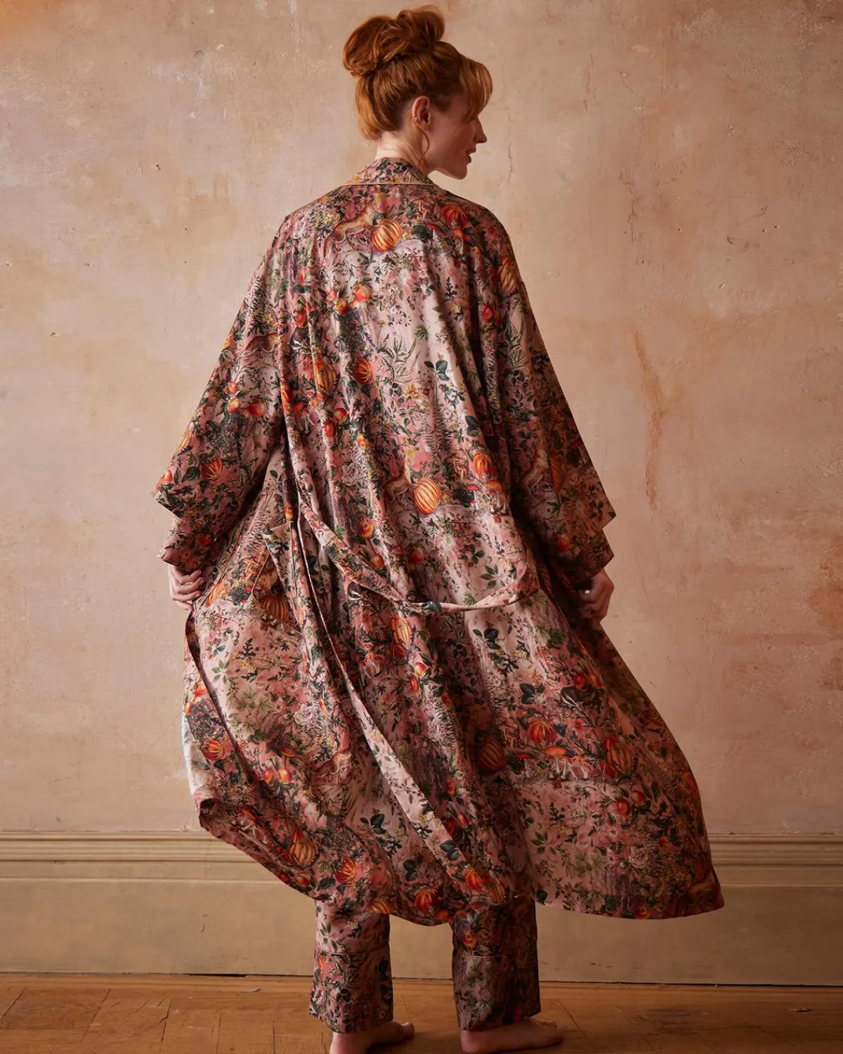 Kimonos-Fable England Nocturnal Garden Kimono Pink Lady