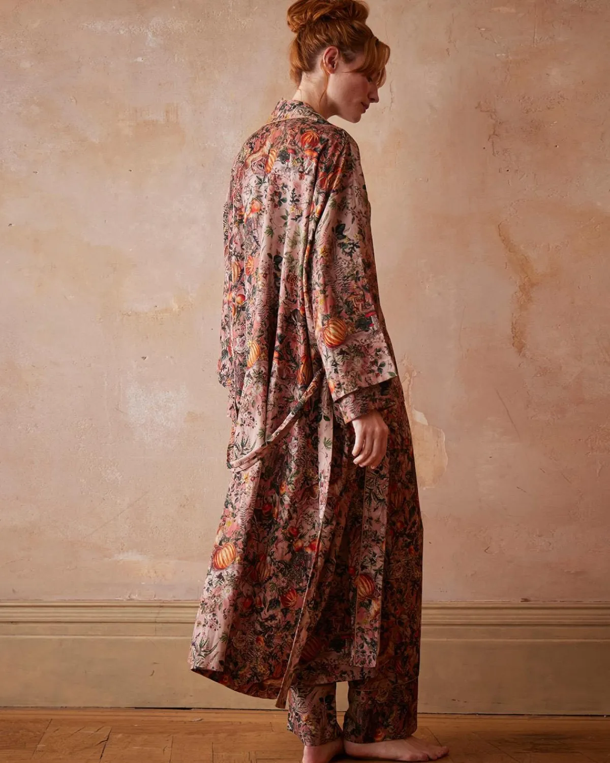 Kimonos-Fable England Nocturnal Garden Kimono Pink Lady