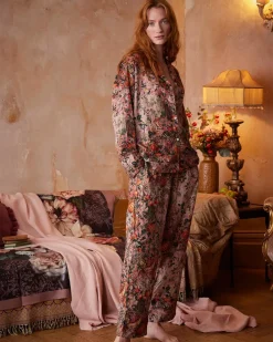 Pajamas-Fable England Nocturnal Garden Pajamas Pink Lady