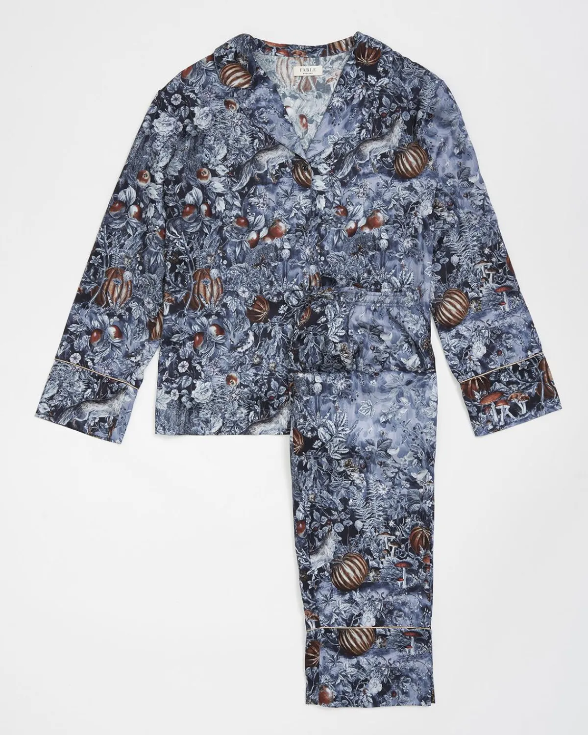 Pajamas-Fable England Nocturnal Garden Pajamas Midnight Blue