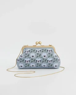 Clutch & Evening Bags|Cross Body Bags-Fable England Pansy Victoriana Blue Clutch