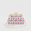 Cross Body Bags|Embroidered Bags-Fable England Pansy Victoriana Pink Clutch
