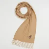 Winter Scarves-Fable England Robin Embroidered Cozy Camel Scarf