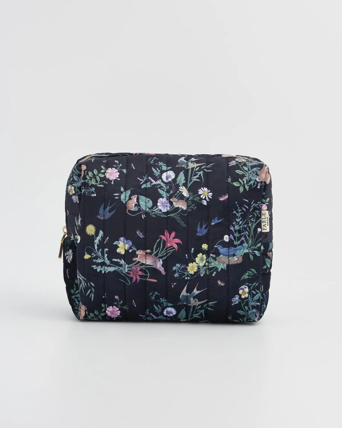 Makeup Bags-Fable England Running Bunny Large Quilted Makeup Bag