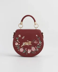 Cross Body Bags|Embroidered Bags-Fable England Running Bunny Saddle Bag