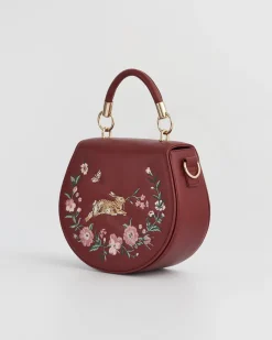 Cross Body Bags|Embroidered Bags-Fable England Running Bunny Saddle Bag