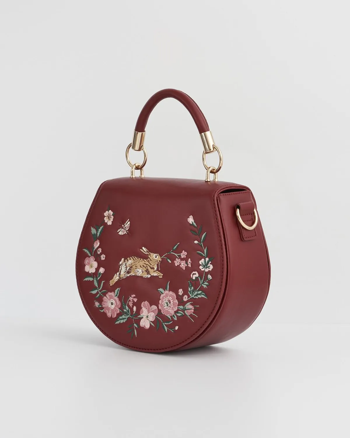 Cross Body Bags|Embroidered Bags-Fable England Running Bunny Saddle Bag