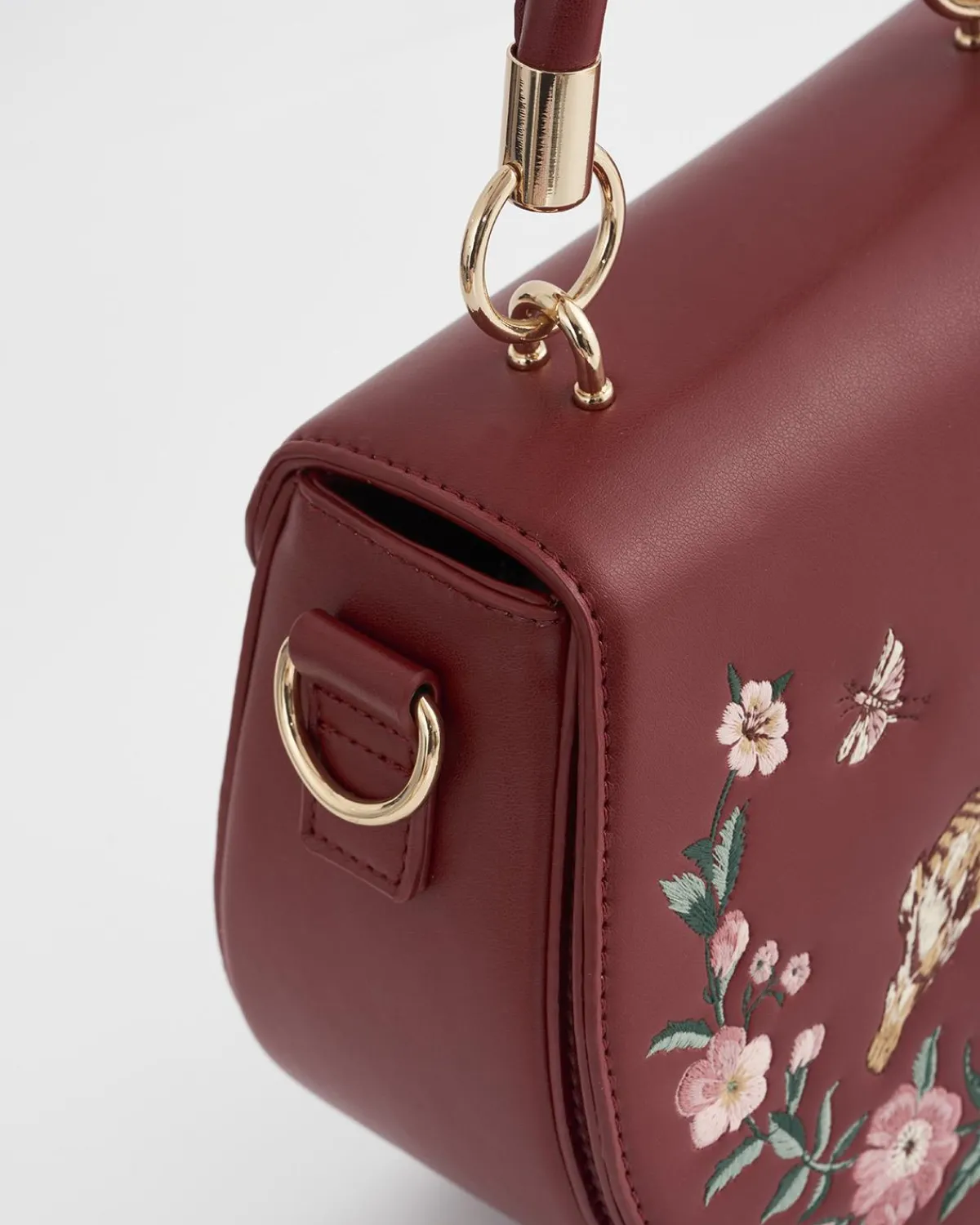 Cross Body Bags|Embroidered Bags-Fable England Running Bunny Saddle Bag