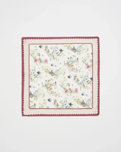 Square Scarves-Fable England Running Bunny Toile Ivory Square Scarf