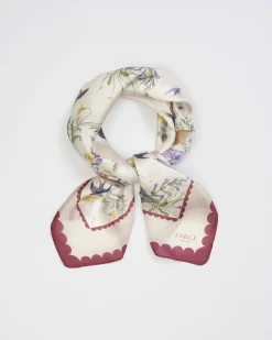Square Scarves-Fable England Running Bunny Toile Ivory Square Scarf