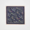 Square Scarves-Fable England Running Bunny Toile Navy Square Scarf