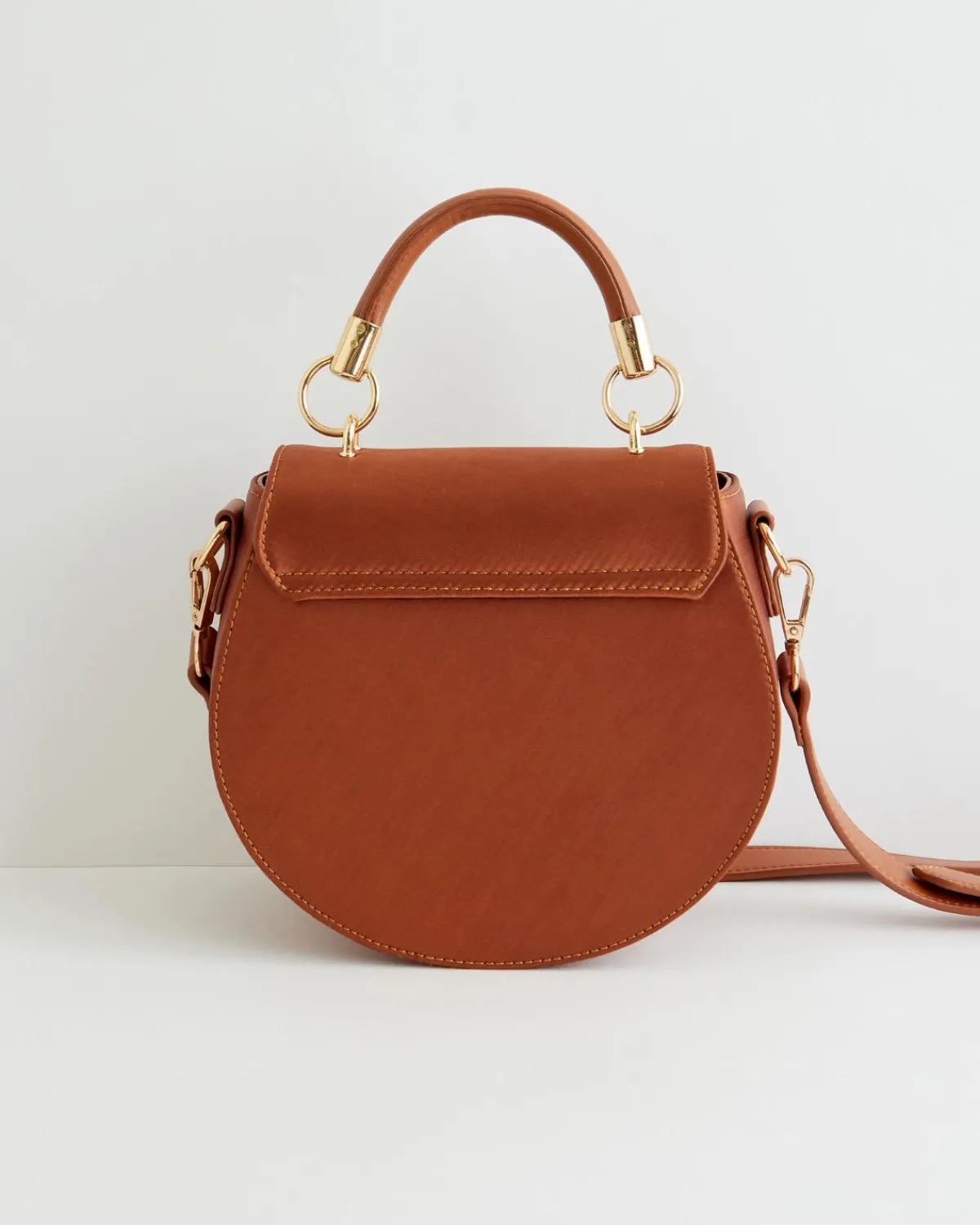 Embroidered Bags-Fable England Sleepy Fawn Embroidered Satin Saddle Bag