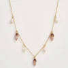 Necklaces-Fable England Spiral Shell Charm & Pearl Necklace