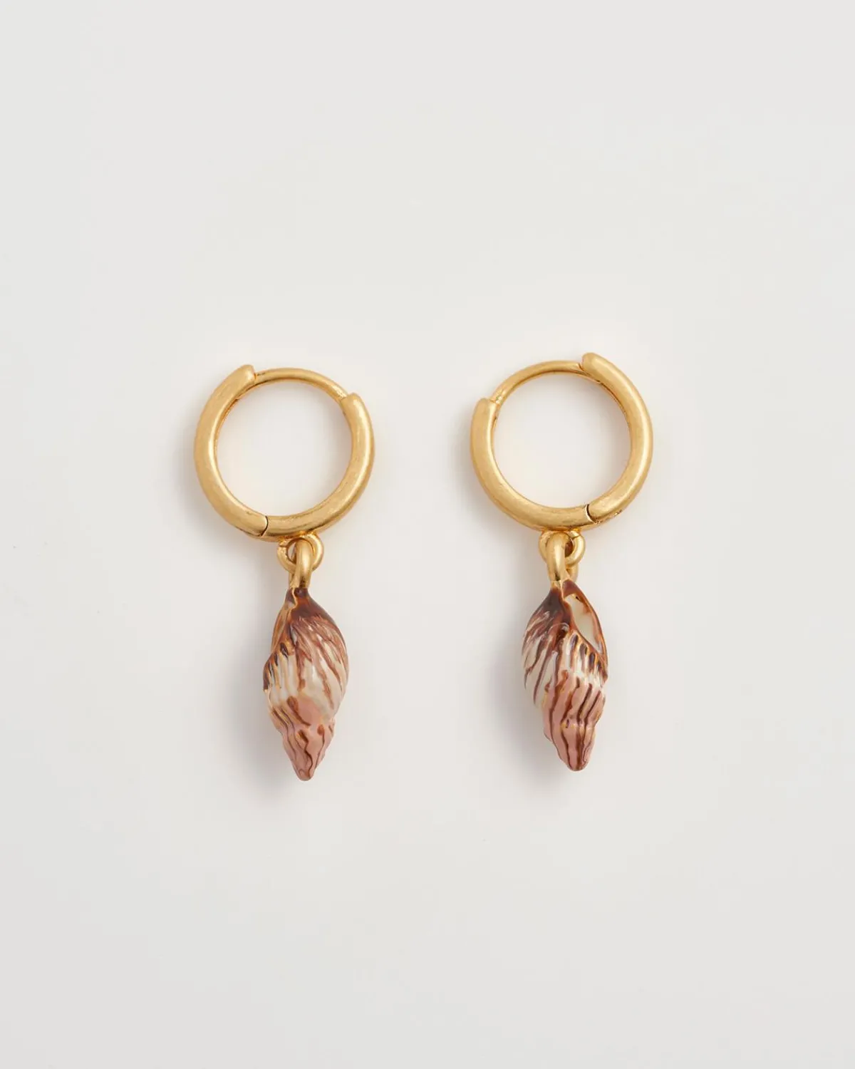 Earrings-Fable England Spiral Shell Huggie Hoops