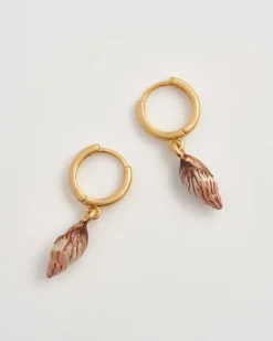 Earrings-Fable England Spiral Shell Huggie Hoops