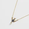 Necklaces-Fable England Swallow & Pearl Necklace