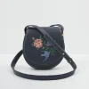 Cross Body Bags|Embroidered Bags-Fable England Swooping Swallows Saddle Purse