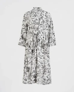Kimonos-Fable England Tree of Life Monochrome Long Kimono