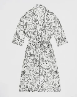 Kimonos-Fable England Tree of Life Monochrome Long Kimono
