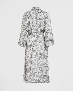Kimonos-Fable England Tree of Life Monochrome Long Kimono