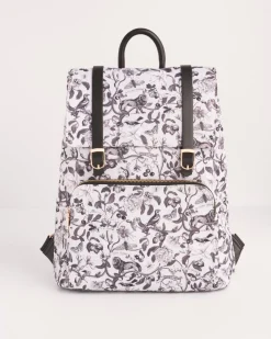 Backpacks-Fable England Tree Of Life Monochrome Medium Backpack