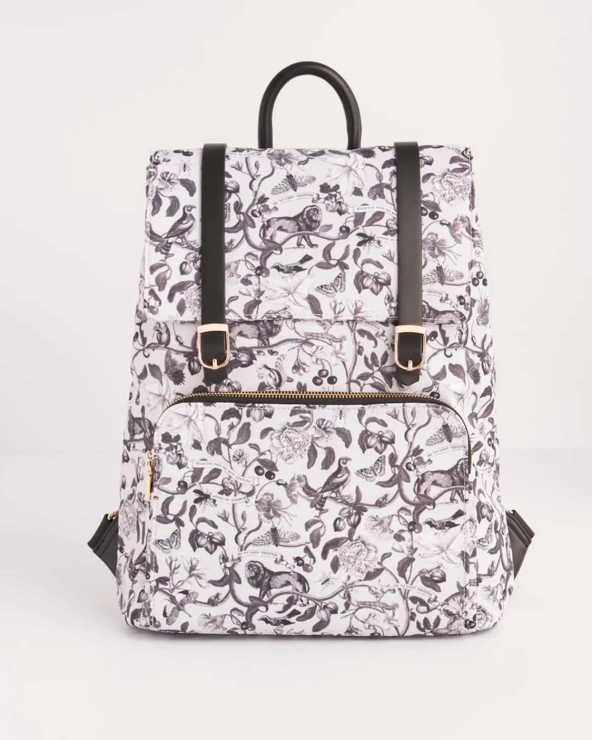 Backpacks-Fable England Tree Of Life Monochrome Medium Backpack