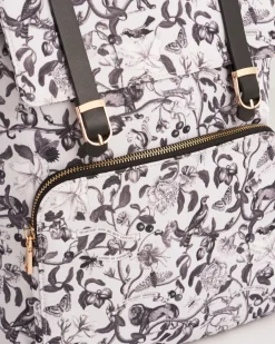 Backpacks-Fable England Tree Of Life Monochrome Medium Backpack