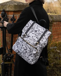 Backpacks-Fable England Tree Of Life Monochrome Medium Backpack