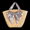 Tote Bags-Fable England Tree Of Life Monochrome Raffia Basket Bag