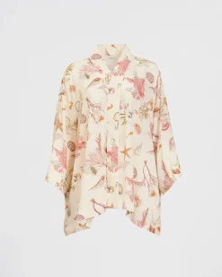 Kimonos-Fable England Whispering Sands Lotus Pink Short Kimono