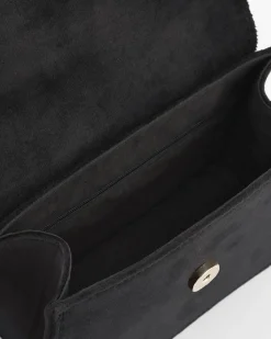 Clutch & Evening Bags|Cross Body Bags-Fable England Wolf Garden Ditsy Embroidered Black Velvet Purse