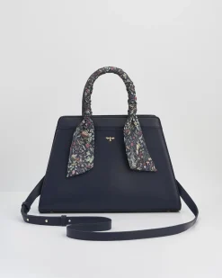 Cross Body Bags|Tote Bags-Fable England Wolf Garden Large Navy Tote
