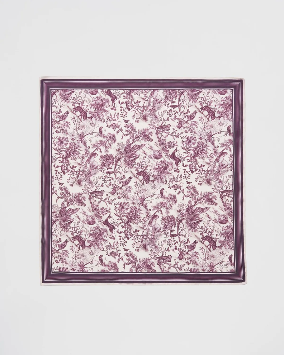 Square Scarves-Fable England Wolf Garden Toile Burgundy Square Scarf