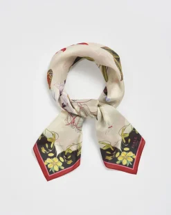 Square Scarves|Luxury Scarves-Fable England Wonderland Scene Ivory Square Scarf