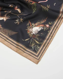 Square Scarves-Fable England Wonderland Toile Square Scarf