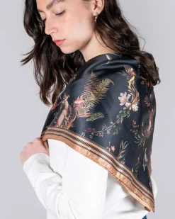 Square Scarves-Fable England Wonderland Toile Square Scarf