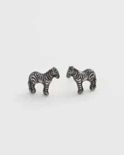 Earrings-Fable England Zebra Stud Earrings